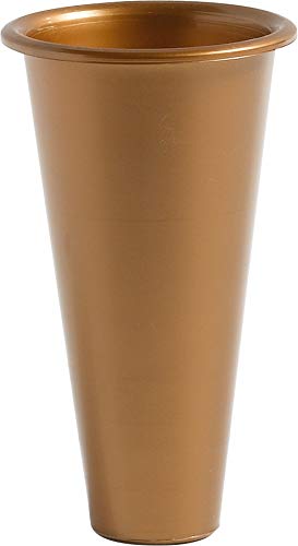 Pilla | Portafiori Interno in plastica per vaso votivo da cimitero colore ramato | Altezza 11.2 cm, Diametro circolare 6.3 cm.