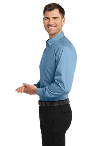 Image of Port Authority Men's Long Sleeve Carefree Button-Down Poplin Shirt