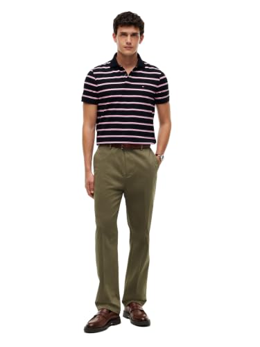 Image of Tommy Hilfiger Men's Short Sleeve Polo Shirts in Regular Fit With Stretch and Organic Pique Cotton