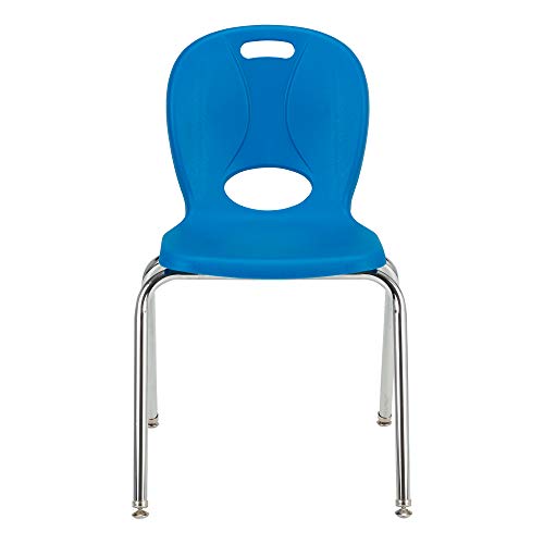 Image of Learniture Structure Series Stacking School Chairs with Contoured Seats, Heavy-Duty Plastic Stacking Classroom Chairs, 18 inchH, Set of 4
