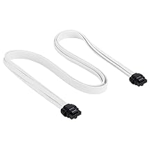 Sleeved Cables PSU Extension Cable Kit,UL1015 18AWG White Braided Sleeved 24-Pin 6+2Pin 4+4-Pin with Combs for ATX EPS PCI-E Power Supply 30CM 70cm, White