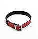 Leder Halsband Abschließbar Gothic Rot schmal, Stabiler O-Ring Punk Choker 100% Echtleder