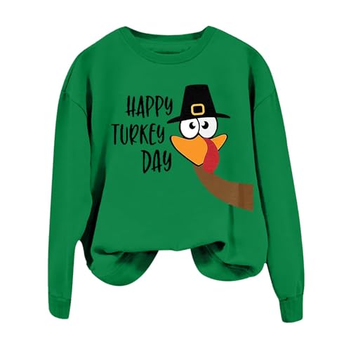 Sweatshirt femme manches longues haut imprimé streetwear vert col rond S