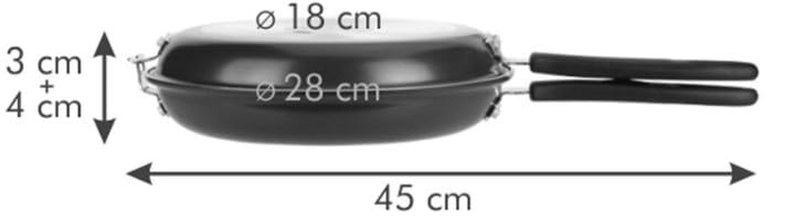 Tescoma Dubbelzijdige koekenpan 26 cm Presto, gesorteerd, 45 x 26,5 x 7,3 cm