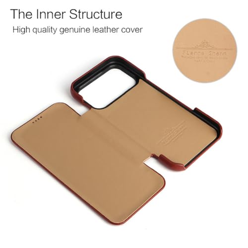 Étui en cuir véritable pour iPhone 17 Pro noir rétro et ultra fin - 6
