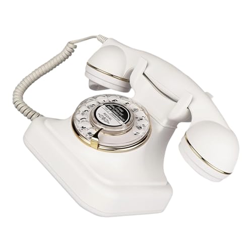 jebyltd Teléfono Antiguo Vintaged De Escritorio con Cable Marcación Rotativa/Modelo Botón Opción para Home Cafe Theatre Vintaged Tono Llamada Mecánico Fijo