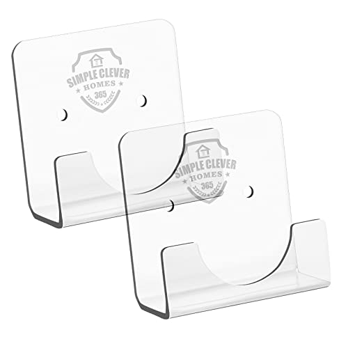 Clear Acrylic Shower Rod Holder for the Wall with Screws Invisible Closet Pole Bracket No Drilling Shower Rod Wall Protector 2 Piece Curtain Rod Retainer Adhesive Bathroom Tension Rod Support Holders