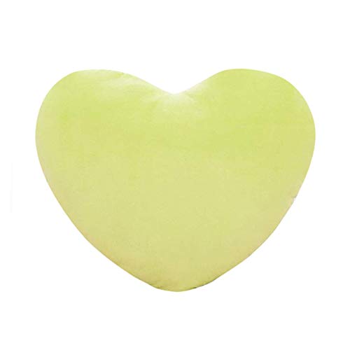 Plüschkissen in Herz-Form, Flauschig gefülltes Herzkissen Couchkissen Kuschelkissen für Hochzeit,Valentinstag & Verlobung für Kinder/Mädchen/Sofa/Autos /Schlafzimmer Größe 15/20/30 cm(grün, 20*30CM) Cover