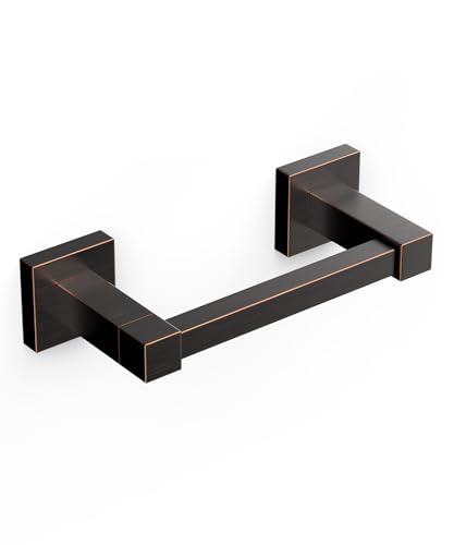 Image of FORIOUS Toilet Paper Holder Wall Mount, Stainless Steel Rustproof Double Post Pivoting Tissue Roll Holder for Bathroom, Commercial Toilet Paper Dispenser (Oil Rubbed Bronze, Square)