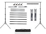 10x6.5ft Adjustable Photo Backdrop Stand Kit Portable Portrait & Studio Photography Backdrops Support with 4 Clamps, Carrying Bag Disassembly Banner Stand