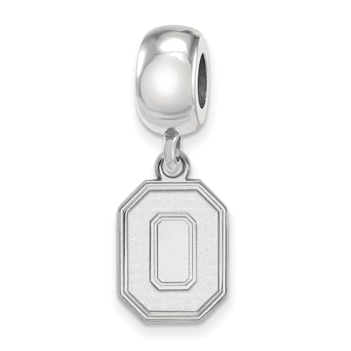 Ohio State Bead Charm Small (1/2 Inch) Dangle (Sterling Silver)
