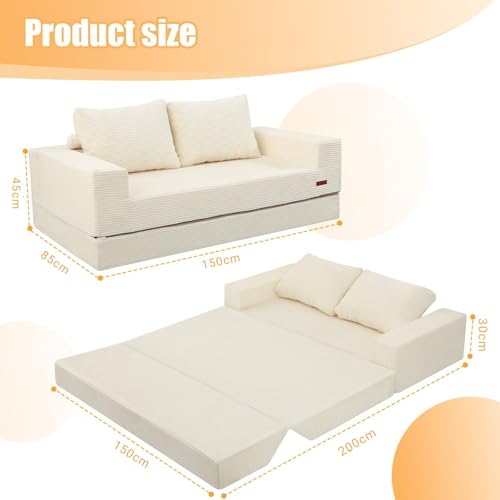 Sofá cama convertible sin montaje y lavable para ahorrar espacio en casa 3