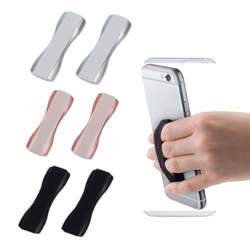 SIRLOMU 6 Pcs Premium Smartphone Finger Halterung Selbstklebender Handy Griff Smartphonehalter Selfie Handyhalter Handy Halter Griff Halterung Einhandbedienung Handyhalter