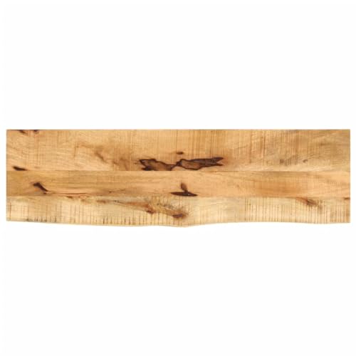 vidaXL Tischplatte, Holzplatte für Tisch Esstisch Couchtisch, Massivholzplatte Baumkante, Ersatztischplatte, 110x40x2,5cm Massivholz Raues Mangoholz