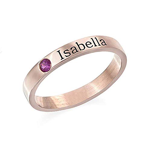 dytinine Bague prénom gravée personnalisée avec Bague de fiançailles simulée pour Mariage Cover