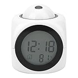 Photo Gallery fdit sveglia digitale, sveglia lcd con proiezione ora e comando vocale, visualizzazione della temperatura, sveglia 24 ore su 24 per casa, ufficio, camera da letto, studio (bianco con Photo Gallery fdit sveglia digitale, sveglia lcd con proiezione ora e comando vocale, visualizzazione della temperatura, sveglia 24 ore su 24 per casa, ufficio, camera da letto, studio (bianco con