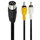 Avejjbaey 6-poliges DIN AV Kabel mit gelb weißem AV, Straight Head 1.5 m