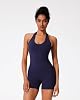 Conjunto Deportivo Mujer 2 Piezas Top Tanque Escote V y Shorts con Efecto Push Up Oculto con Bolsillos 4