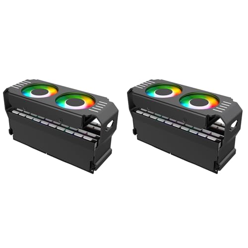 Hlsicnalm(�w���V���L) 2X PC �P�[�X RAM ������ ���W���[�� ARGB �N�[���[ DDR3 - DDR5 5V 3 �s�� PWM 4 �s�� ���C�g �V���N 120mm �f���A�� �t�@�� ��p���W�G�[�^�[ �u���b�N