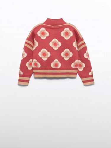 Abel & Lula Geometric Jacquard Jersey for Girls Paprika2