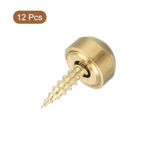 uxcell 12 tornillos decorativos de latón con tapa 9mm miniatura 3