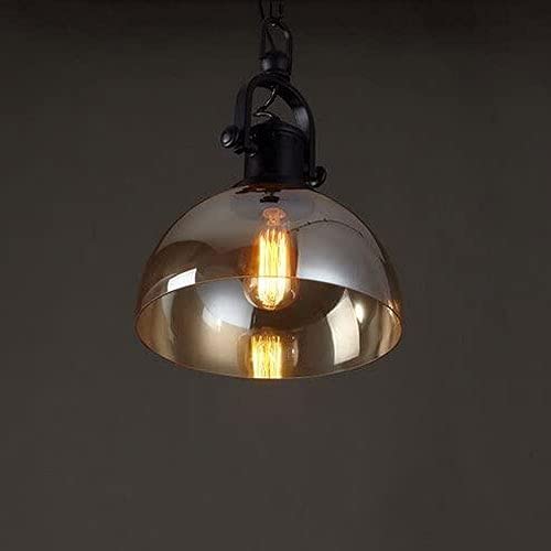 Lámpara de araña de cristal E27 retro con cadena ajustable para comedor 6