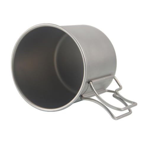 Image of CALANDIS Camping Cup with Foldable Handle Titanium Cup for Backpacking Tour Picnic | Camping Cookware | Camping Cooking Supplies | Camping & Hiking | Outdoor Sports | Sporting Goods