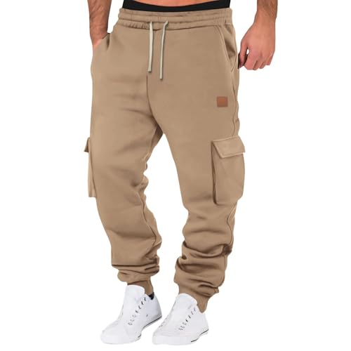 Baggy Sweatpants Men Cargo Pants with Multi Pockets Casual Joggers Relaxed Fit Drawstring Mens Work Hiking Pants