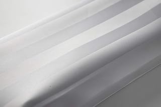 White Satin Stripe Shower Curtain Polyester Fabric - VARIOUS SIZES - STANDARD/EXTRA SHORT/EXTRA WIDE/EXTRA LONG - Machine Washable - Weighted Hem - Rustproof Eyelets (180 CM WIDE X 140 CM LONG)