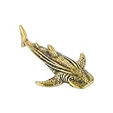  Cabilock Ornement De Requin en Laiton Décorations De Tableau De Bord Mini Sculpture De Requin Figurine en Cuivre Décor Rustique Feng Chinois Décor Océan Statue De Bronze Bureau
