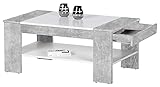  Couchtisch Sofatisch Wohnzimmertisch  Dekor  Weiß  Betonoptik  100x58 cm
