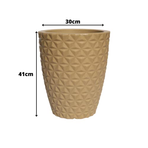 Vaso Polietileno Para Plantas Jardim Coluna Redonda Diamante N2 (Bege)