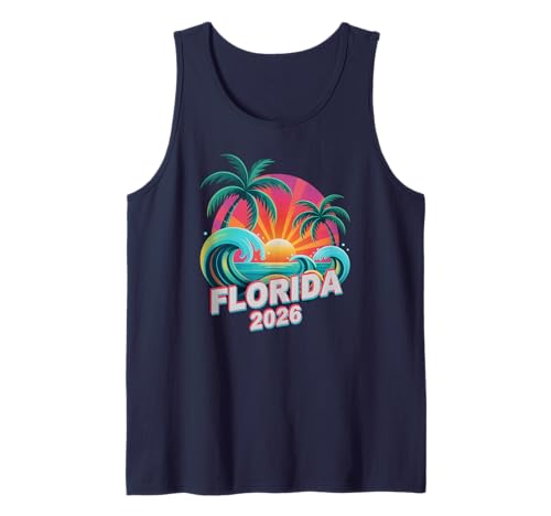 Vintage Florida 2026 Vacation Swimming Trip Matching BFF Mom Tank Top