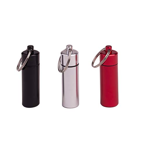 BEADNOVA Pill Holder Keychain Pill Container Small Portable Pill case Aluminium Pill Fob Carrier with Medicine (3pcs, 3 Colors Per Pack) BEADNOVA Pill Holder Keychain Pill Container Small Portable Pill case Aluminium Pill Fob Carrier with Medicine (3pcs, 3 Colors Per Pack)