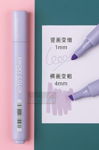 Image of Pastel Minimal Smoky Color Highlighters|Set Of 6|1-4 Mm Tip|Smoked Shades Bleed Free|Gifts For Stationery Hoarders & Kids|Party Return Gifts, Multicolor