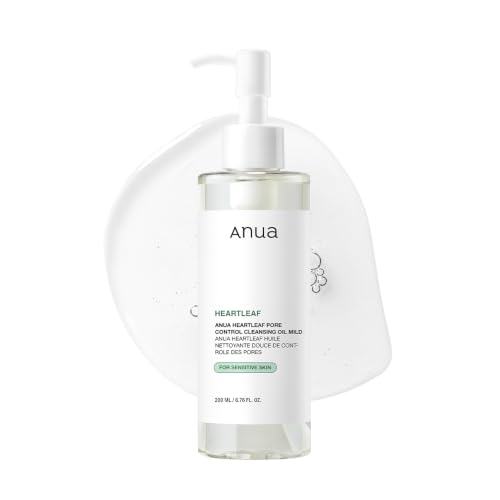 Anua aceite limpiador de poros Heartleaf, limpiador facial suave para piel sensible, aceite limpiador facial, removedor de puntos negros, skincare coreano, 200 ml