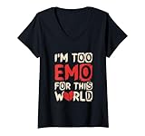 Photo Gallery donna emo goth emotional - punk emo maglietta con collo a v Photo Gallery donna emo goth emotional - punk emo maglietta con collo a v