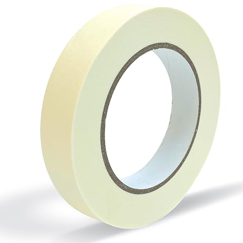 Image of Masking Tape, 1 Inch x 55 Yards, Bulk 20 Pack, White Beige Color, Adhesive Painting Tape, Bulk Pack General Purpose Masking Tape, 20 Rolls x 55 Yards, 1100 Total Yards (20 Pack)