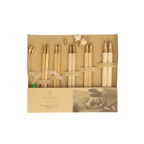 Aiguille circulaire interchangeable Seeknit Shirotake M ensemble tricot