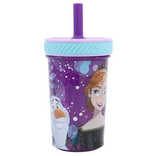 Stor Gobelet en polypropylène anti-renversement avec paille en silicone 370 ml La Reine des neiges Violet