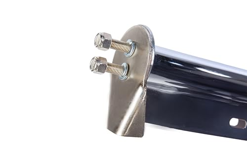 Image of Straight Spring Loaded Mud Flap Hanger, Round Tube Style, 1-1 /8 inch Bolt Spacing, 30 inch Length（2 pack） (Silver Chromed)