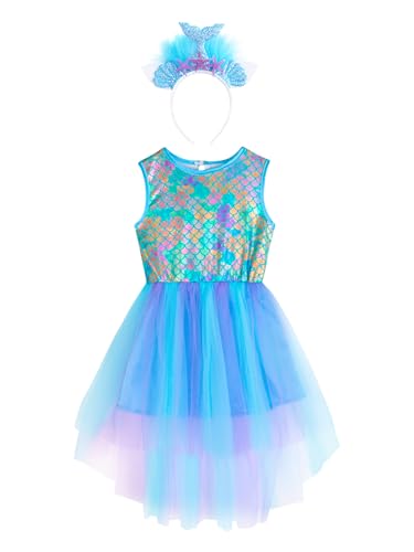 Girls Tutu Dress Unicorn Mermaid Tulle Summer Party Sleeveless Dresses