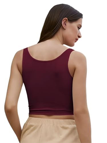 Image of Ben Martin Women's Cotton Stretchable Square Neck Sleeveless Tank Top