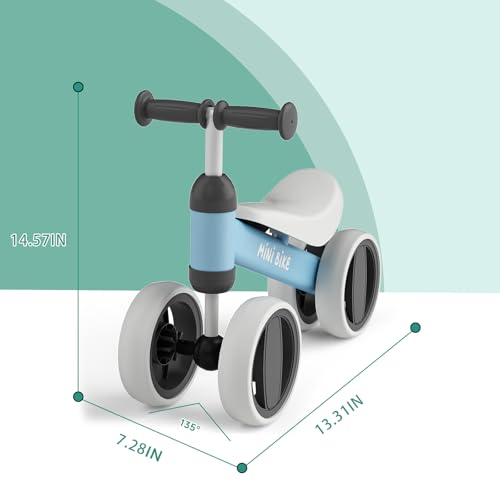 Image of SIMATE Balance Bike Toys for 1 Year Old Boys Girls, 12-24 Month Toddler Ride on Toys, 4 Silent Wheels & Soft Seat, First Birthday Gifts for Baby Girls Boys