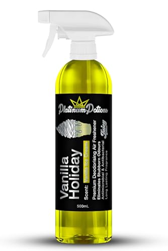 Image of Water-Based Car Air Freshener Spray | Luxury Automotive Deodorizer | Mold-Resistant Formula | Eliminates Odors and Refreshes Vehicle Interior | 17 fl oz | Vanilla Holiday