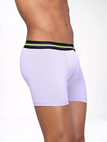 Image of TECHNOSPORT Men's Colorblock Trunks Underwear with ElastoLITE 4 Way Stretch Lightweight Breathable Moisture Wicking Soft Anti Odour Anti Microbial Comfort Fit Boxer Briefs Innerwear for Men