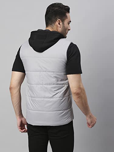 Image of Dennis Lingo Color Block Polyester Regular Fit Full Sleeves Men's Hooded Puffer Jacket with 2 Pockets - Lightweight Casual Winterwear for Men