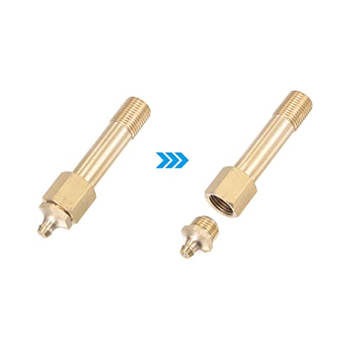 Image of uxcell Brass Straight Grease Fitting Assortment G1 /4 Thread 62mm Length Hydraulic Grease Fitting Accessories