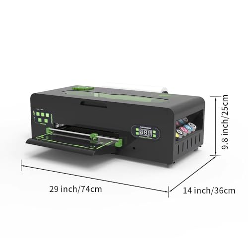 Image of A3 DTF Printer, 1390 Direct to Film Printer for DIY T-Shirt, DTF Transfer Printing Machine with White Ink Circulation & Automatic Cleaning (A3 Printer +Software + Ink + Film +250g Powder)