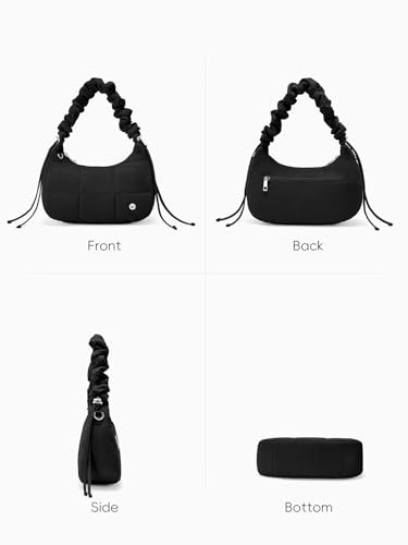 Image of WESTBRONCO Small Puffer Shoulder Bag, Quilted Crescent Crossbody Bags for Women Nylon Daily Purse, Womens Puffy Handbags